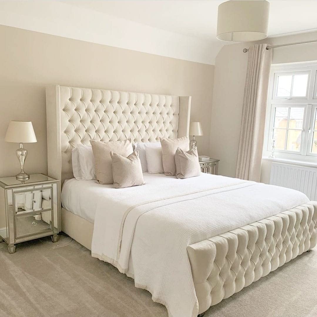 Wingback bed frame