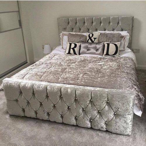 FLORIDA DIAMOND CRUSHED VELVET BED FRAME - 3FT 4FT6 DOUBLE 5FT KINGSIZE SALE ON - Sam Beds