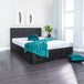 Plush Black Ottoman Gas Lift Fabric Storage Bed - Sam Beds